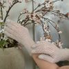 Белые женские перчатки Анжелика из козьего пуха