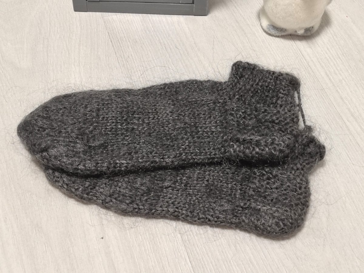 Носки пуховые серые