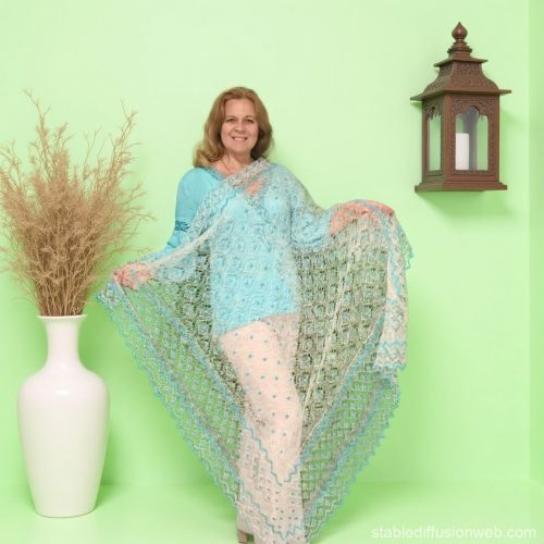 Паутинка цветная голубая