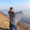 Пуховая накидка ажурная