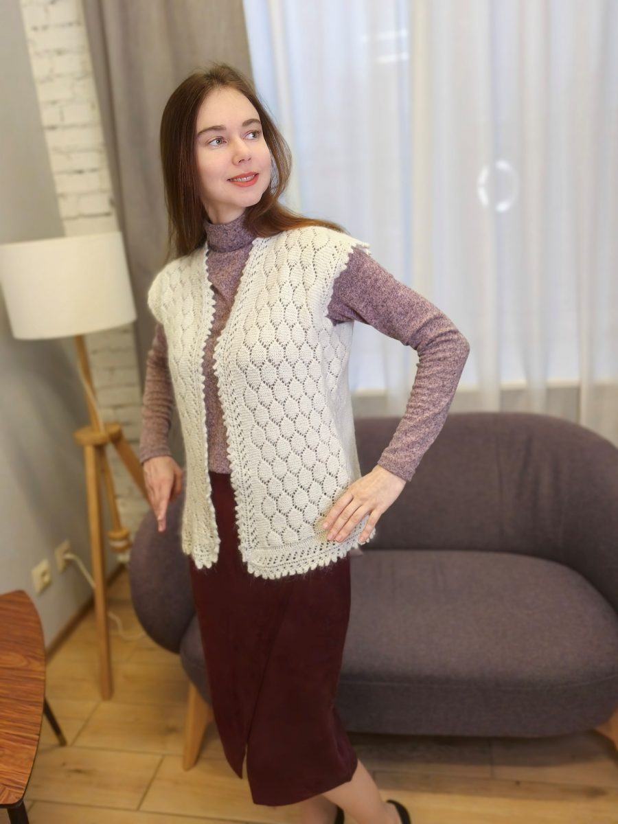 Пуховый кардиган небольшого размера