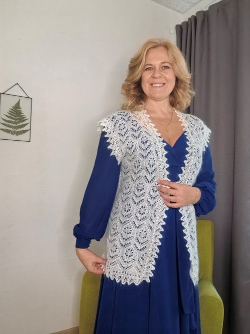 Белый ажурный кардиган