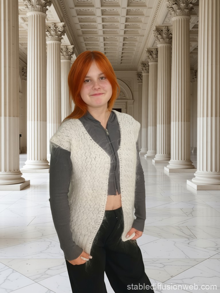 Белая пуховая жилетка